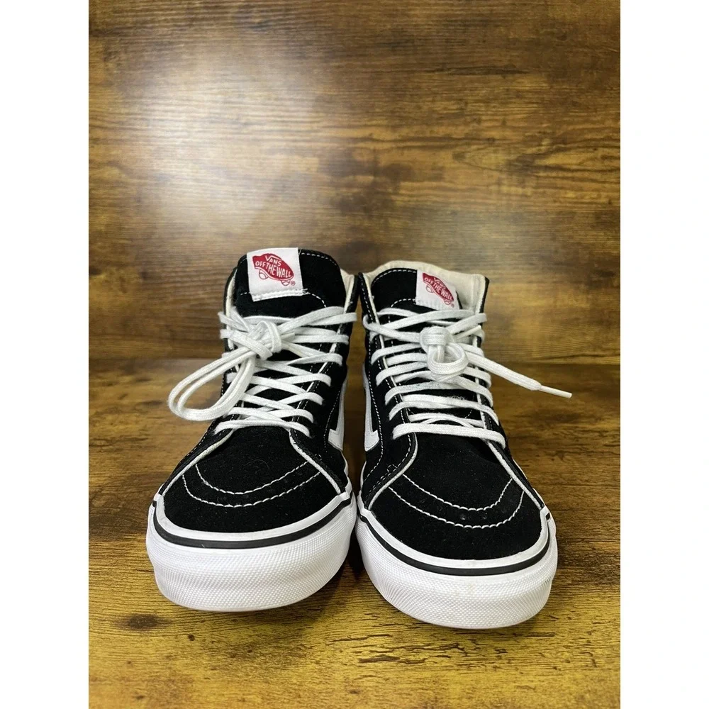 Unisex Sk8-Hi Classic Black White Canvas Skate Shoes Sneakers Size 8 Men-9.5 W - Picture 2 of 9